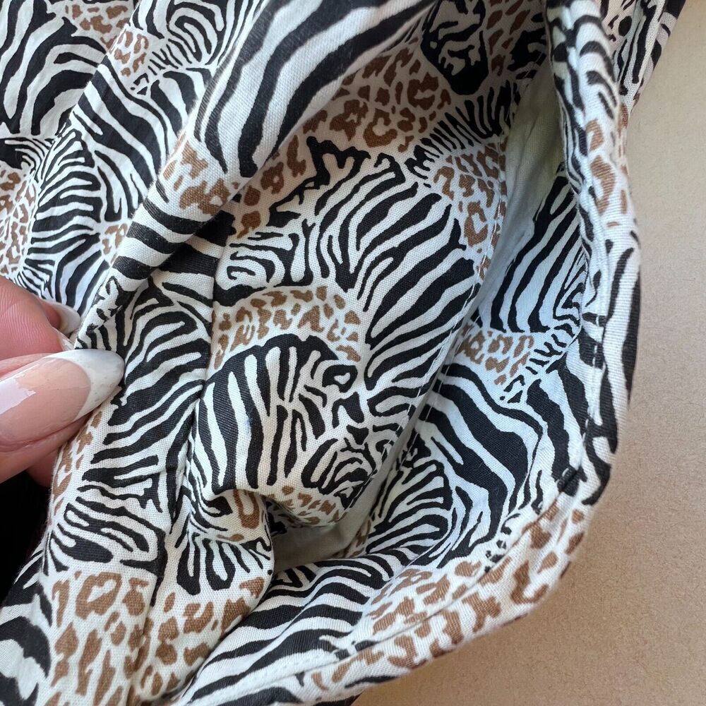 J.Crew Tiered Popover boho chic Black Camel Zebra Animal safari women Dress XS - Picture 6 of 15